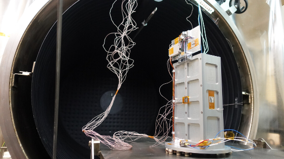 Qualification model of PICOBUS deployer just out of the Thermal-Vacuum chamber